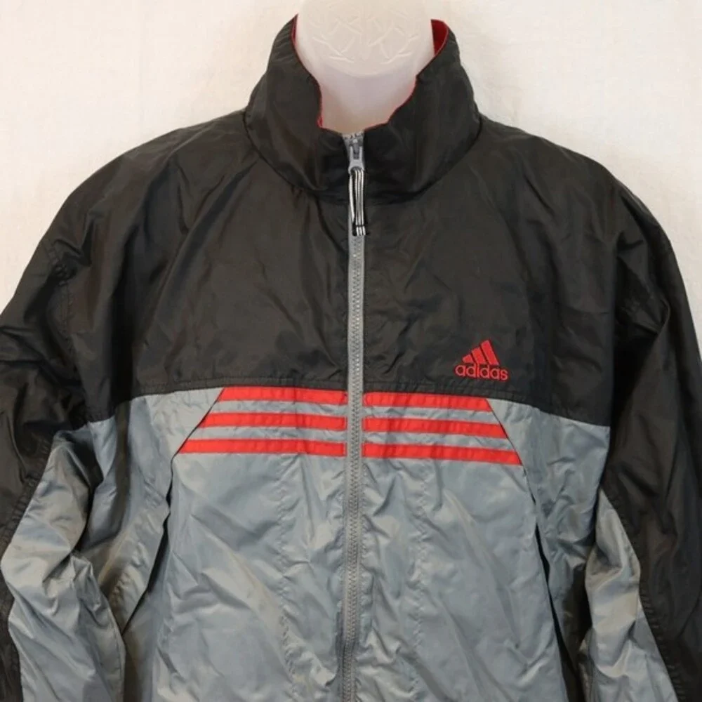 Adidas Gray & Black Pullover Windbreaker XL